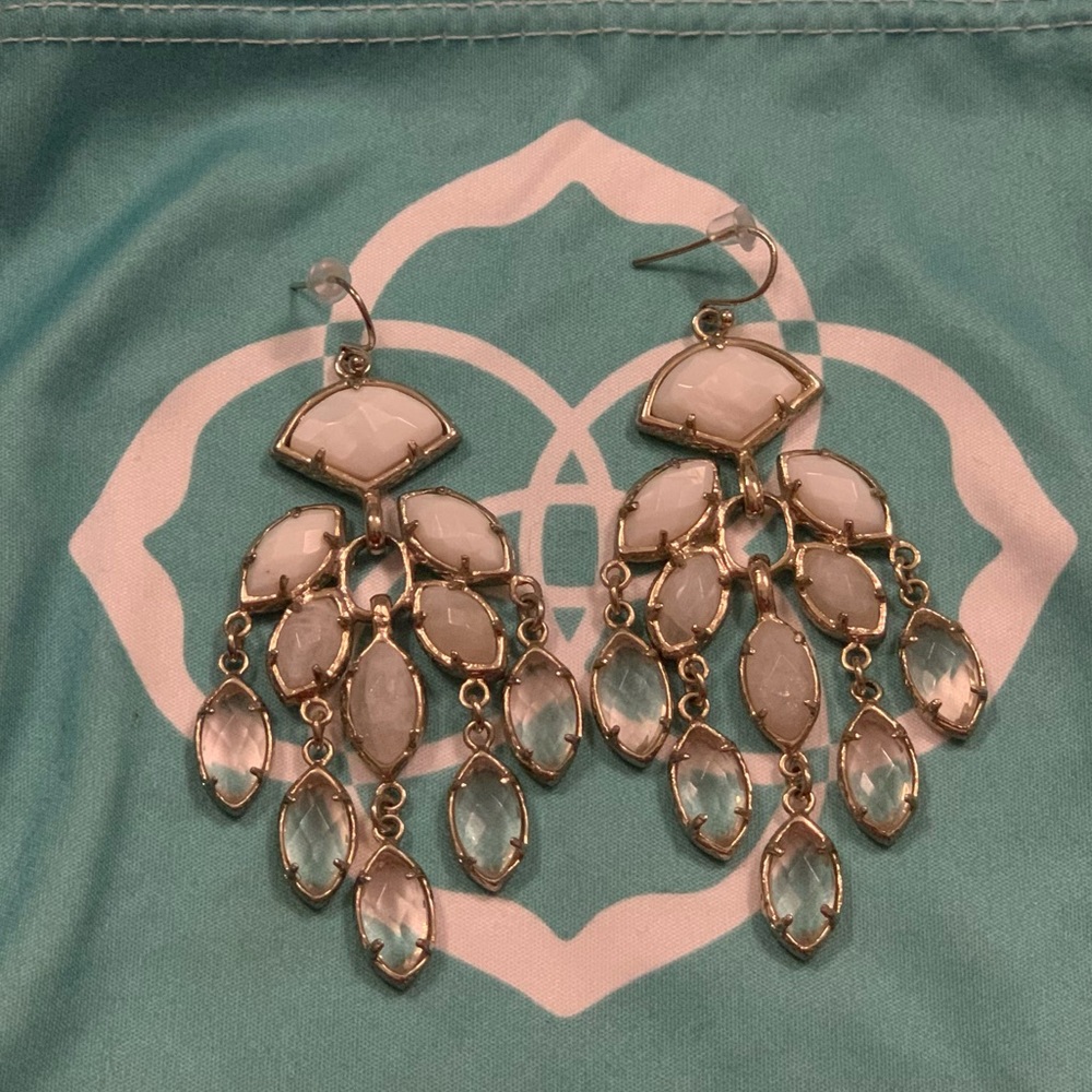 RESERVED- Do Not Buy- Vintage Kendra Scott Gwen Chandelier Earrings Gold White
